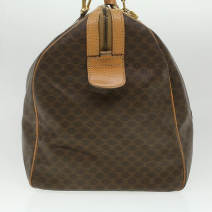 Luxury CELINE Macadam Canvas Boston Bag PVC Leather Brown  ar8915