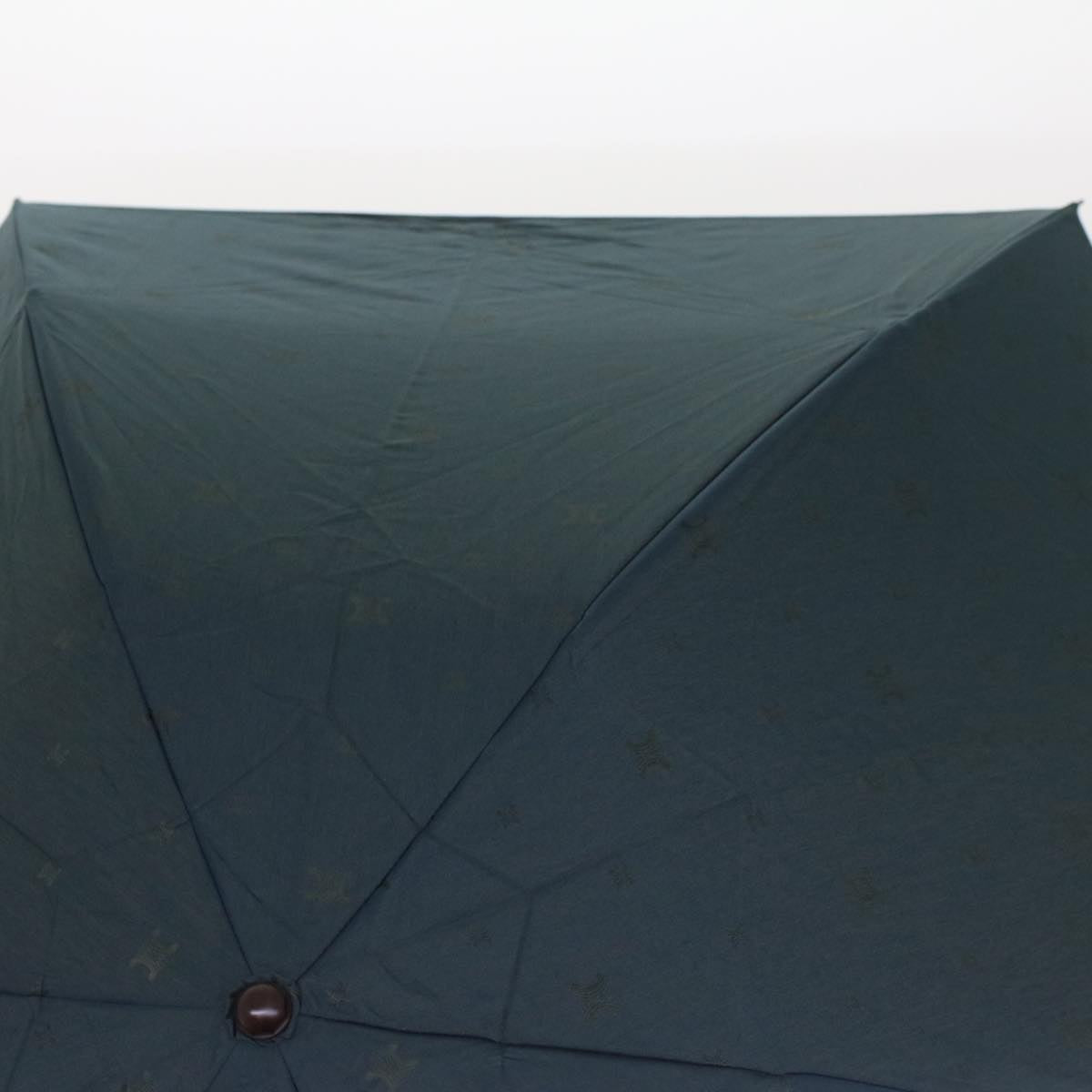 Luxury CELINE Macadam Canvas Folding Umbrella Nylon Green Brown  ar9574