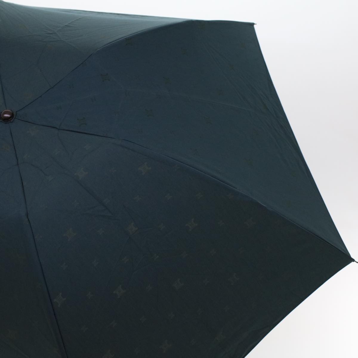 Luxury CELINE Macadam Canvas Folding Umbrella Nylon Green Brown  ar9574