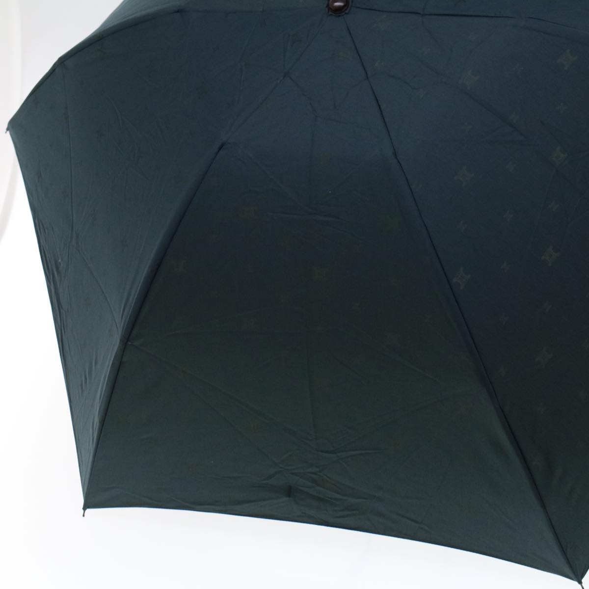Luxury CELINE Macadam Canvas Folding Umbrella Nylon Green Brown  ar9574
