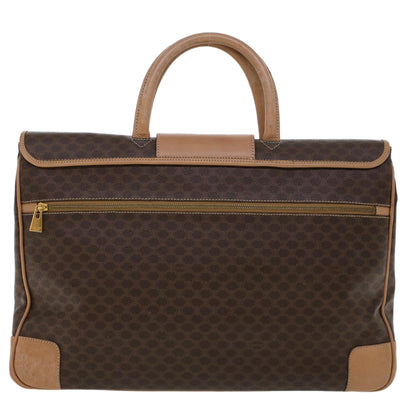 Luxury CELINE Macadam Canvas Boston Bag PVC Leather Brown  ar9577