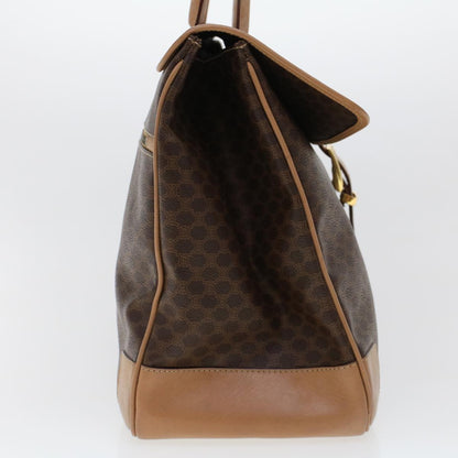 Luxury CELINE Macadam Canvas Boston Bag PVC Leather Brown  ar9577