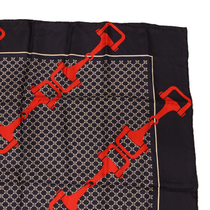 Luxury CELINE Macadam Canvas Scarf Silk Navy Red  ar9644