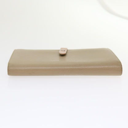 Luxury CELINE Large Strap Wallet Leather Beige  ar9727B