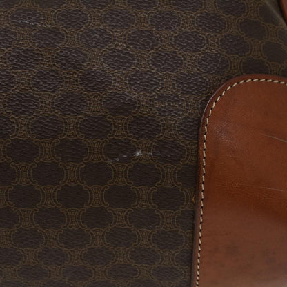 Luxury CELINE Macadam Canvas Boston Bag PVC Leather Brown  ar9757