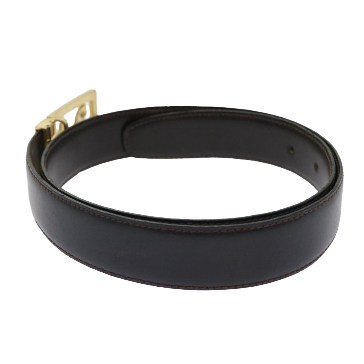 Luxury CELINE Horse Carriage Belt Leather 28""-32.3"" Black  ar9780
