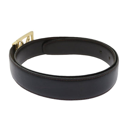 Luxury CELINE Horse Carriage Belt Leather 28""-32.3"" Black  ar9780