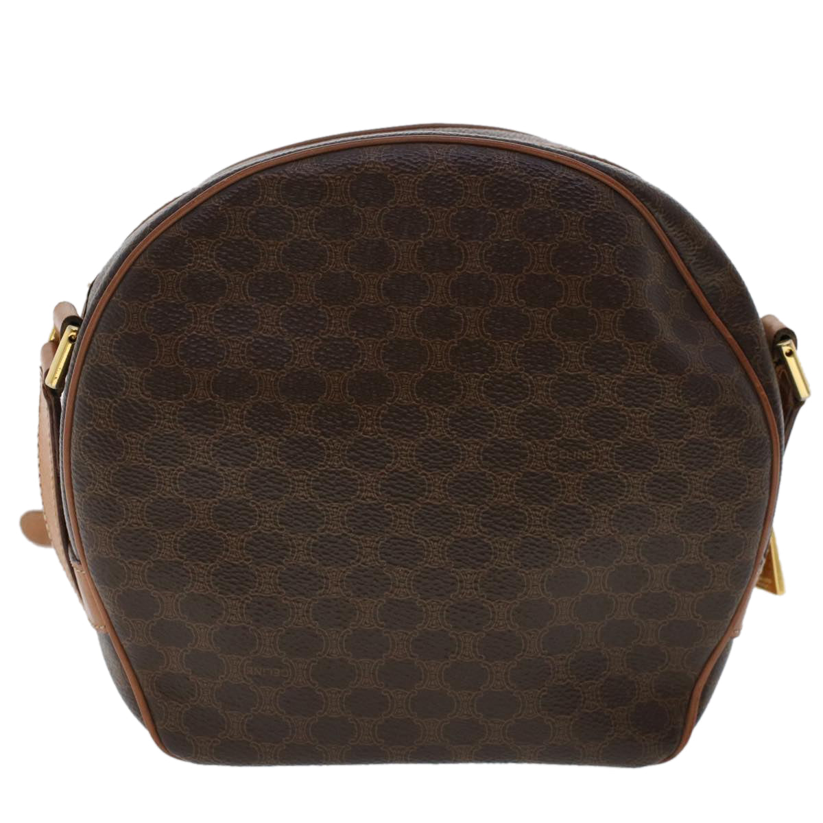 Luxury CELINE Macadam Canvas Shoulder Bag PVC Leather Brown  ar9832