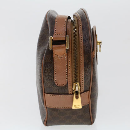 Luxury CELINE Macadam Canvas Shoulder Bag PVC Leather Brown  ar9832