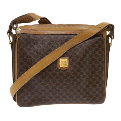 Luxury CELINE Macadam Canvas Shoulder Bag PVC Leather Brown  ar9883B