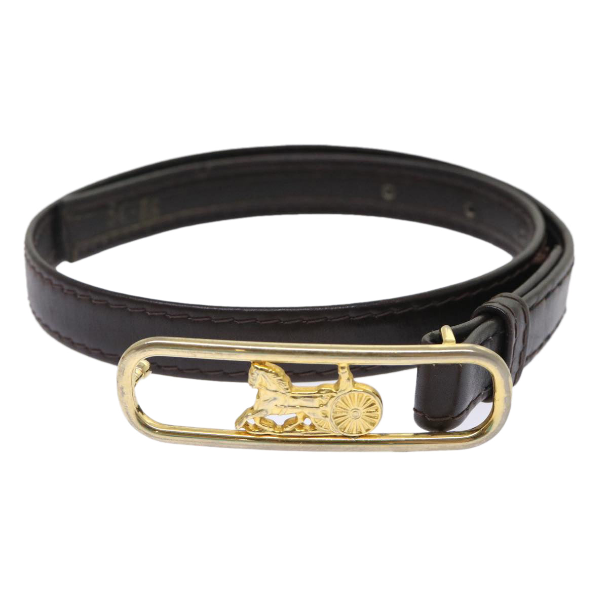 Luxury CELINE Belt Leather 28"" Brown  ar9886B