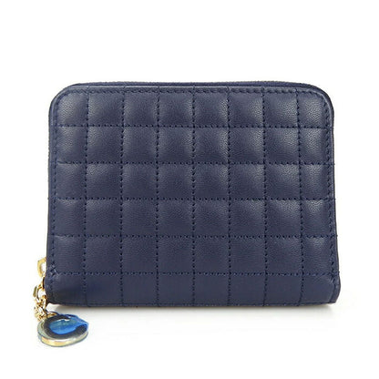 CELINE Card Case 10B663BFL.07BF leather Navy C charm mens(Unisex)