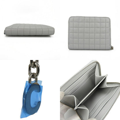 CELINE Card Case 10B663BFL.08GC leather gray C charm Women