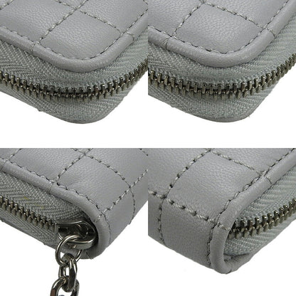 CELINE Card Case 10B663BFL.08GC leather gray C charm Women