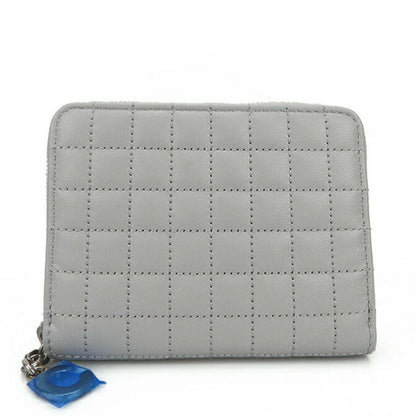 CELINE Card Case 10B663BFL.08GC leather gray C charm Women