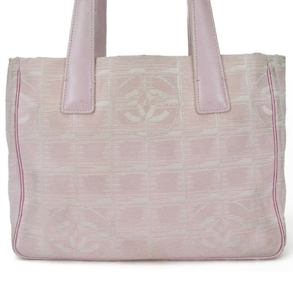 CHANEL Handbag Jacquard nylon pink New travel line