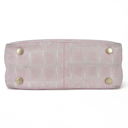 CHANEL Handbag Jacquard nylon pink New travel line
