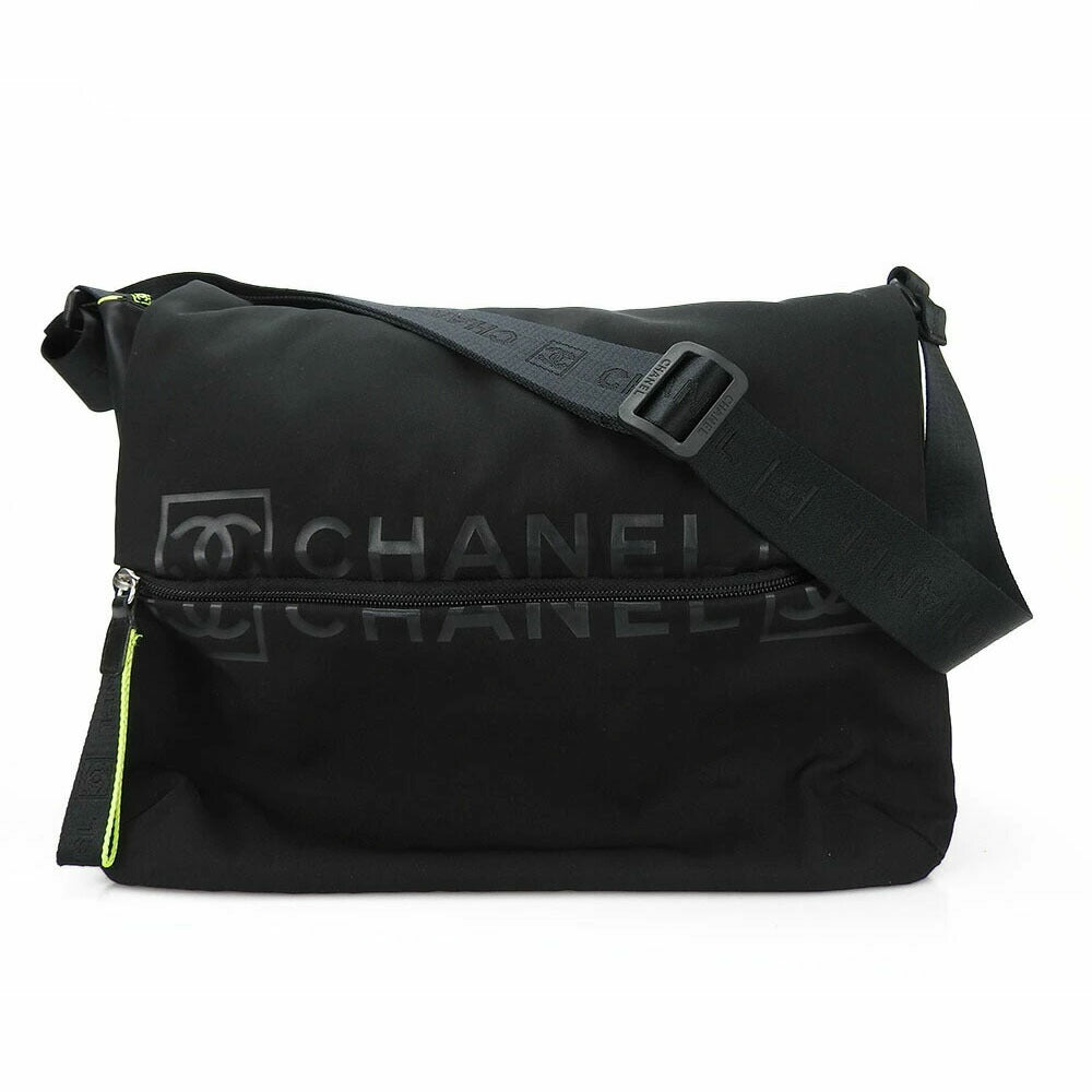 CHANEL Shoulder Bag Nylon black Sports line