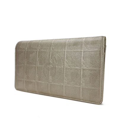 CHANEL Long Wallet Purse Jacquard nylon gold New travel line