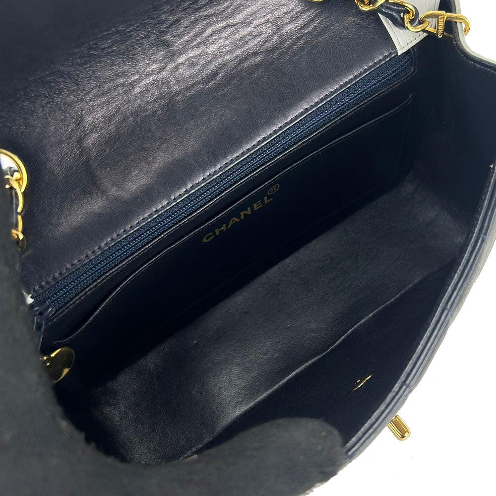 CHANEL Shoulder Bag lambskin white Mademoiselle