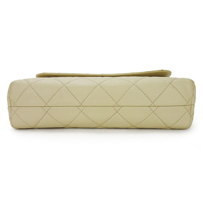 CHANEL Shoulder Bag Calfskin beige Matrasse large