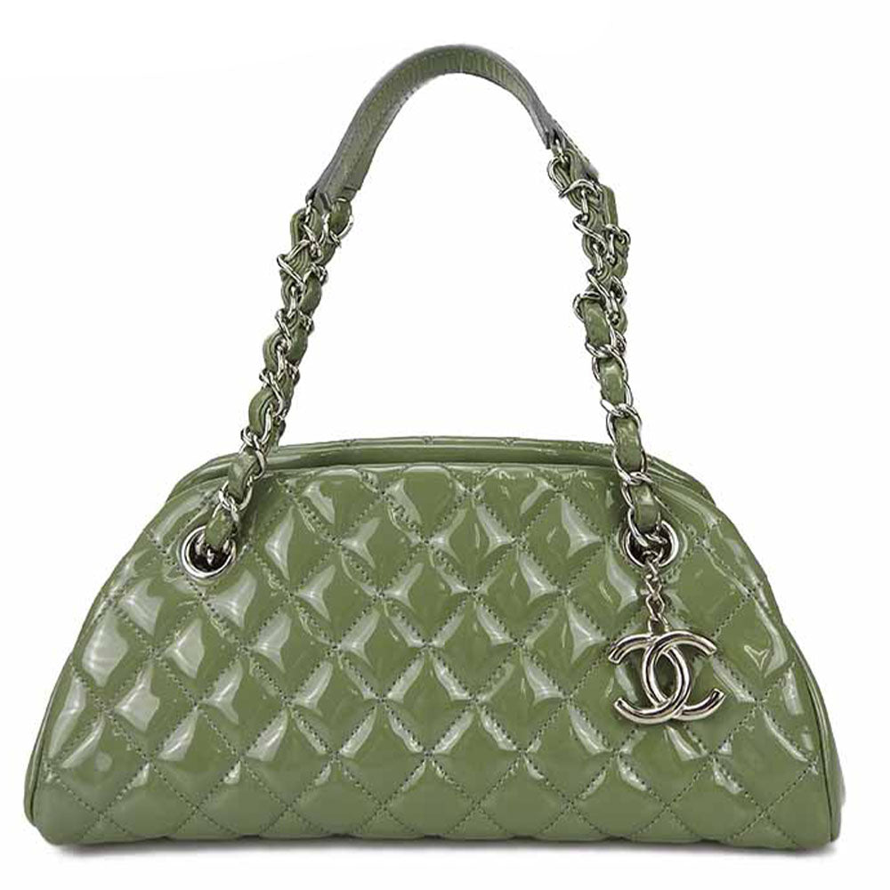 CHANEL Handbag enamel green Mademoiselle Bowling Women