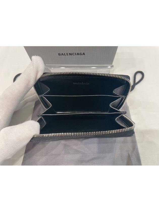 Luxury Balenciaga Trending 2025 Logo Zip Around Half Wallet Black