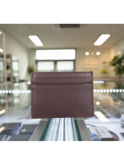 Luxury Burberry Logo Leather Card Wallet Burgundy