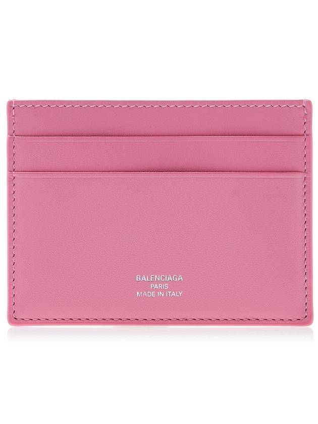 Luxury Balenciaga Trending 2025 Logo Calfskin Card Wallet Pink