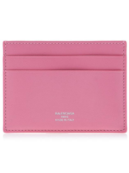 Luxury Balenciaga Trending 2025 Logo Calfskin Card Wallet Pink