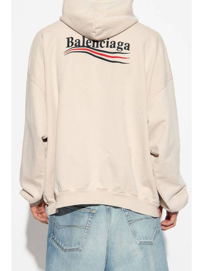 Luxury Balenciaga Trending 2025 Embroidered Logo Cotton Hoodie Beige