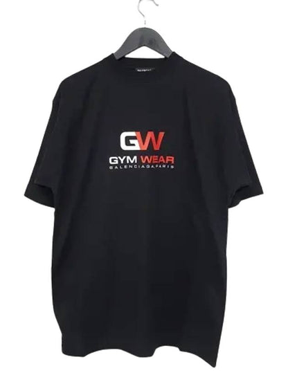 Luxury Balenciaga Trending 2025 Gym Wear Logo Print Short Sleeve T-Shirt Black