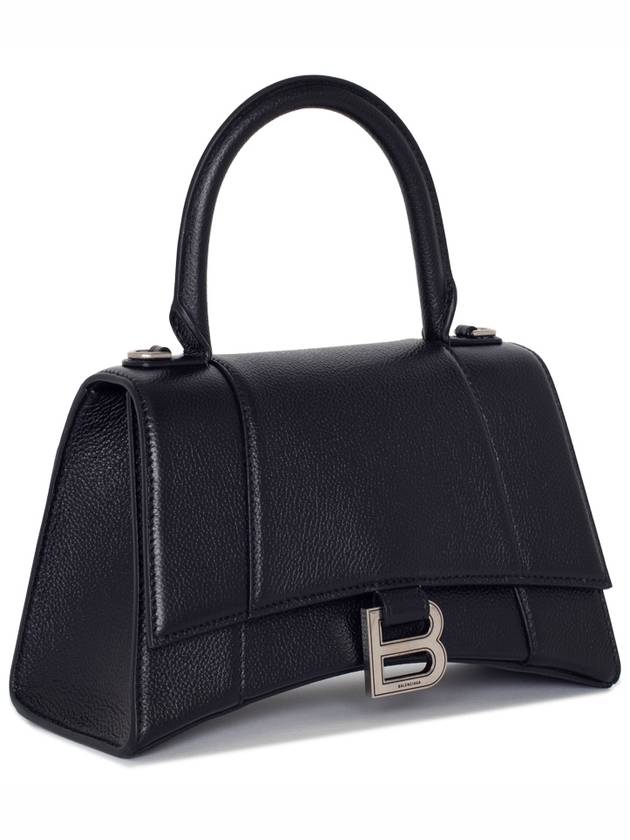 Luxury Balenciaga Trending 2025 Hourgrass Small Grained Calfskin Cross Bag Black