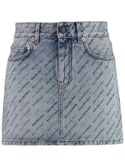 Luxury Balenciaga Trending 2025 short skirt 744972 TQW66 4141 ICED BLUE