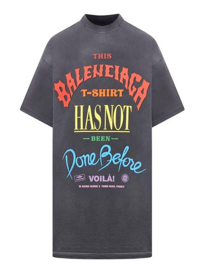 Luxury Balenciaga Trending 2025 Slogan Print Oversized Short Sleeve T-Shirt Black