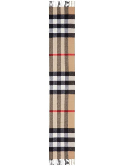 Luxury Burberry Check Fringe Cashmere Muffler