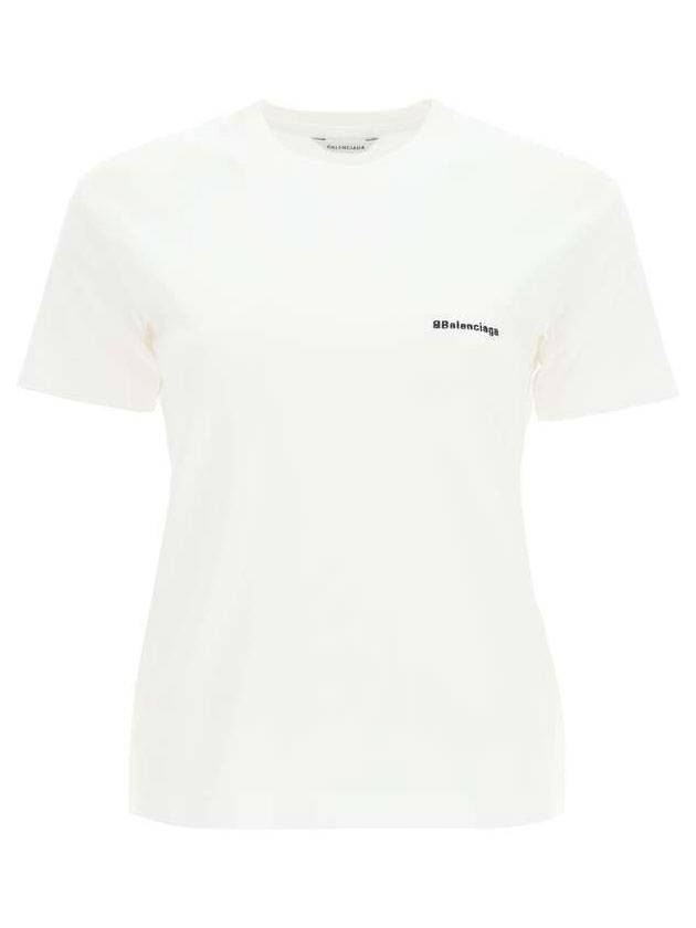 Luxury Balenciaga Trending 2025 Embroidered BB Logo Short-Sleeved T-Shirt White