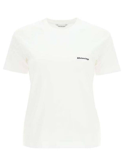 Luxury Balenciaga Trending 2025 Embroidered BB Logo Short-Sleeved T-Shirt White