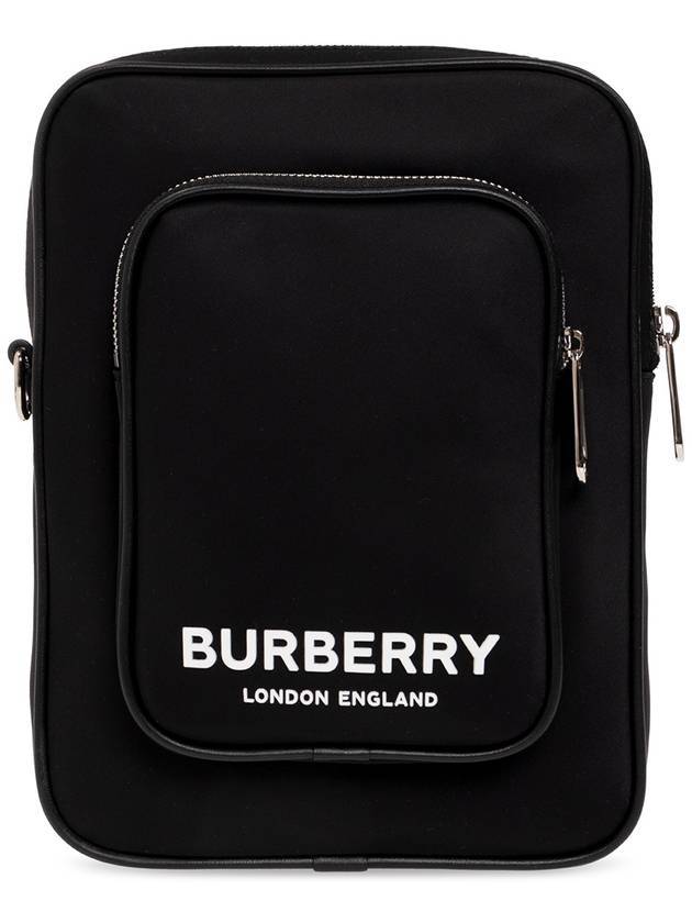 Luxury Burberry Logo Print Kieran Cross Bag Black