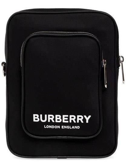 Luxury Burberry Logo Print Kieran Cross Bag Black