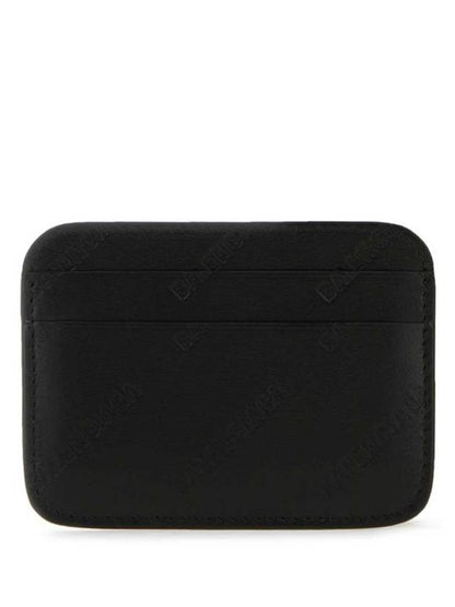 Luxury Balenciaga Trending 2025 Embossed Logo Card Wallet Black