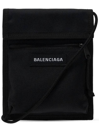 Luxury Balenciaga Trending 2025 Logo Nylon Cross Bag Black