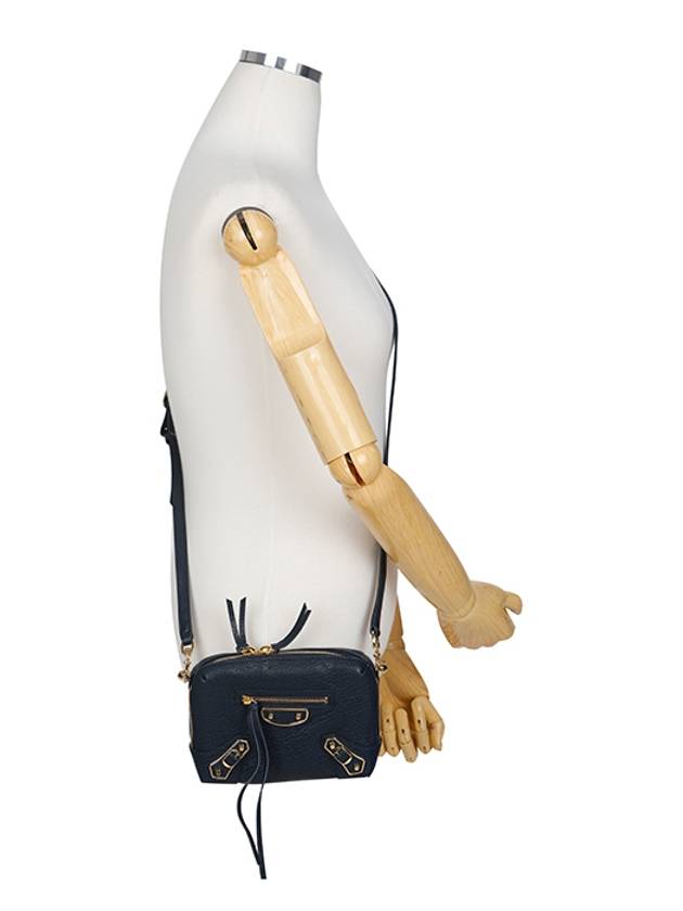 Luxury Balenciaga Trending 2025 Metal Reporter Mini Cross Bag Navy