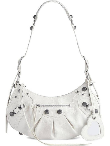 Luxury Balenciaga Trending 2025 Le Cagole Small Leather Shoulder Bag White