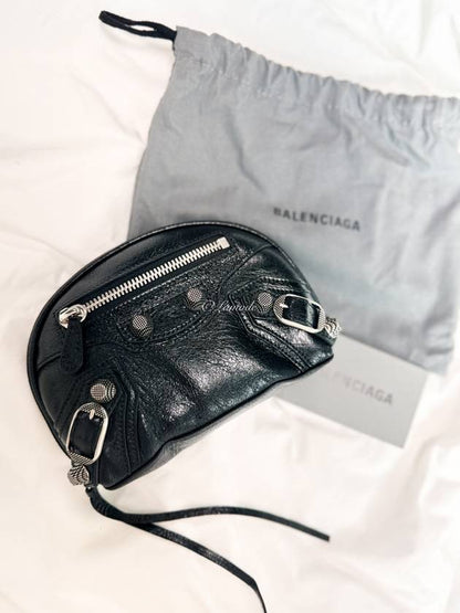 Luxury Balenciaga Trending 2025 Le Cagole Small Cosmetic Pouch Bag Black