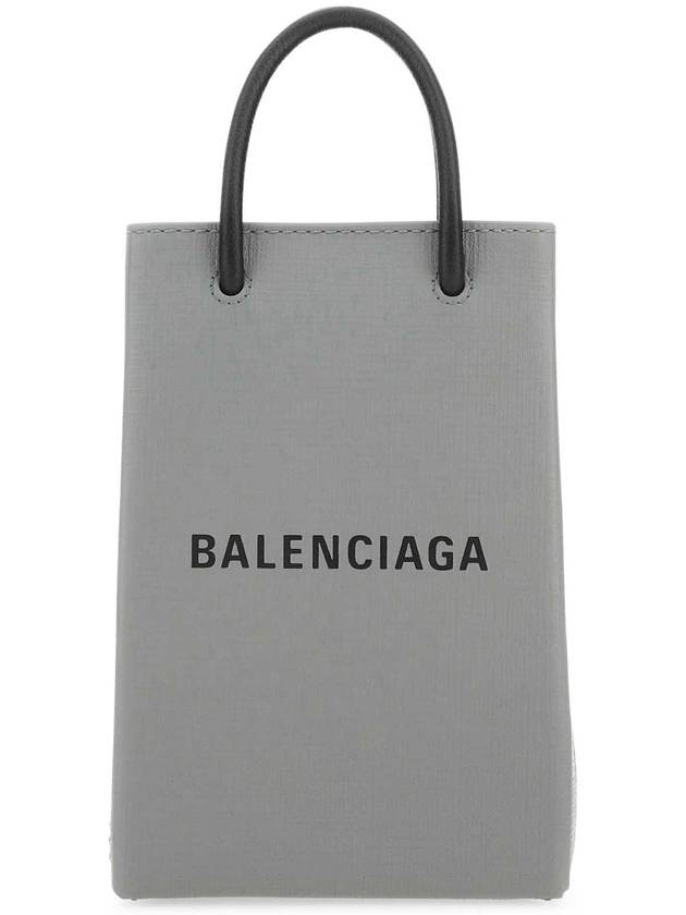 Luxury Balenciaga Trending 2025 Logo Print Phone Holder Small Cross Bag Grey