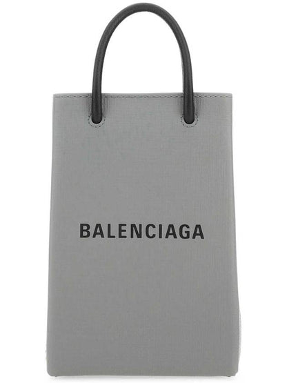 Luxury Balenciaga Trending 2025 Logo Print Phone Holder Small Cross Bag Grey