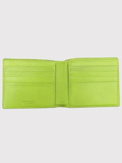 Luxury Bottega Veneta green half wallet
