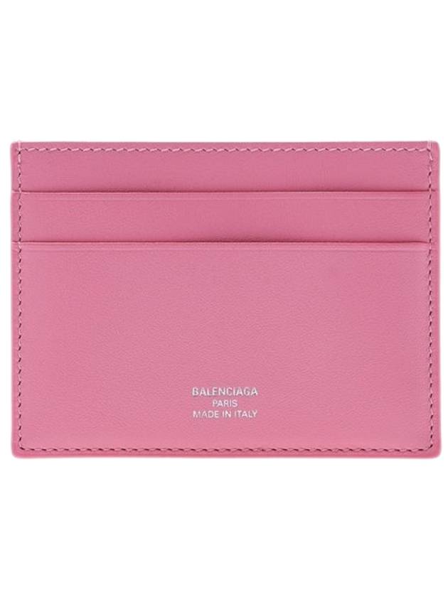 Luxury Balenciaga Trending 2025 Logo Calfskin Card Wallet Pink