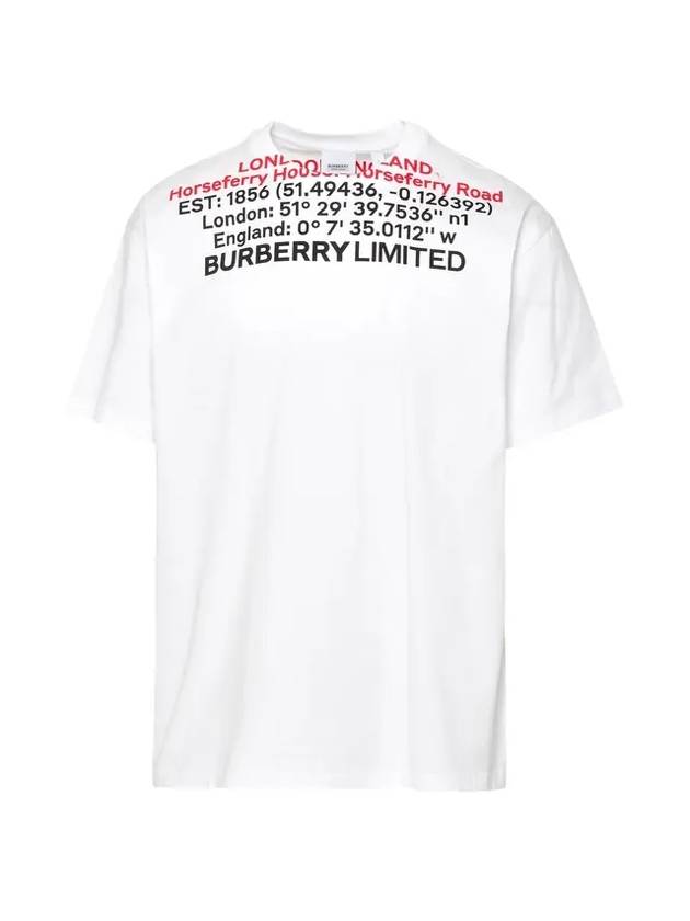 Luxury Burberry Location Short Sleeve T-Shirt White